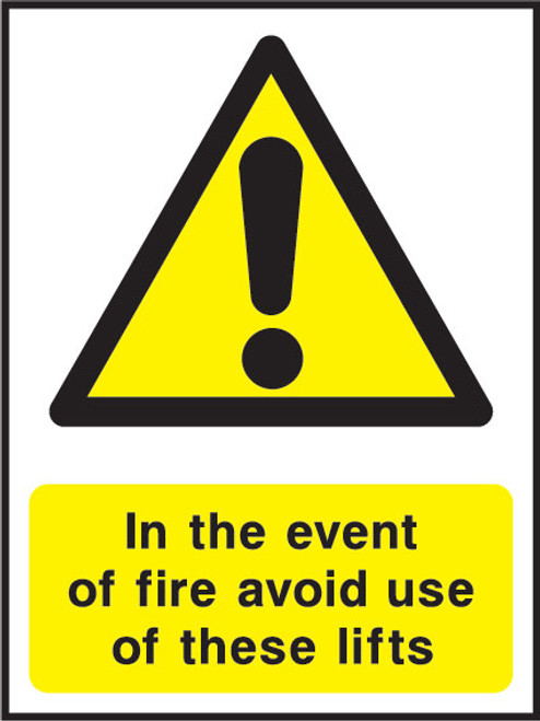 In the event of fire avoid use of these lifts