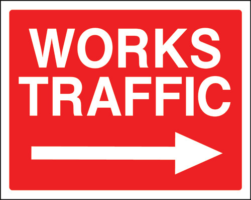 Works traffic right sign