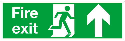 Warehouse Fire exit up sign 