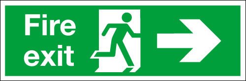 Warehouse Fire exit right sign