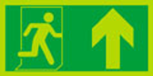 Night glo fire exit sign, Running man Arrow up