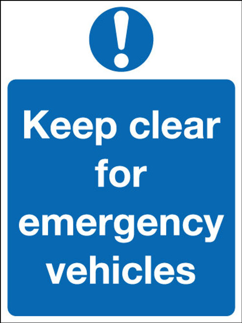 Keep clear for emergency vehicles sign