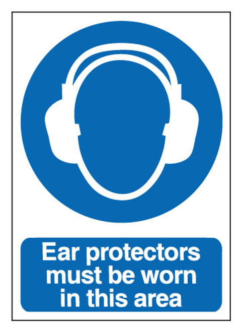 Ear protectors must be worn in this area sign