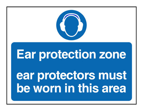 Ear protection zone safety sign