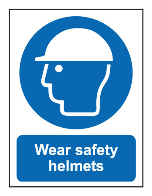 Wear safety helmets sign