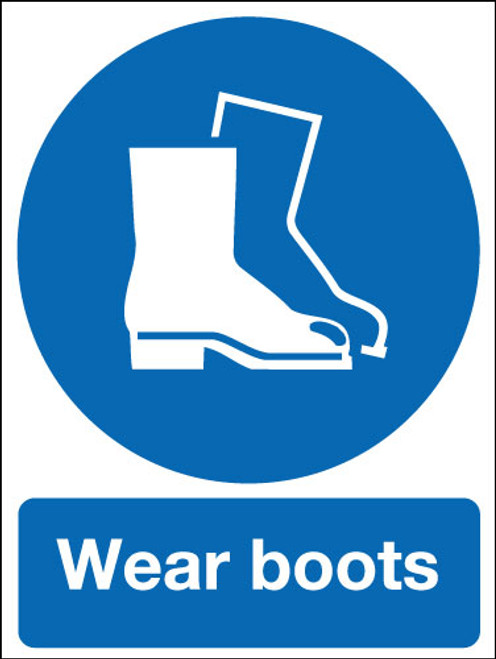Wear boots  sign