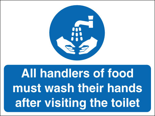 All handlers of food must wash their hands...sign All handlers of food must wash their hands...sign