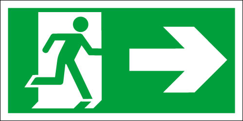 Fire exit sign, Running Man Right - Signs 2 Safety