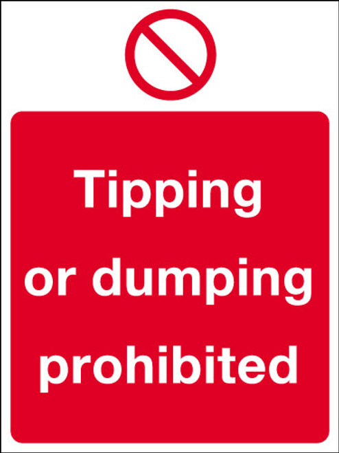 Tipping or dumping prohibited sign