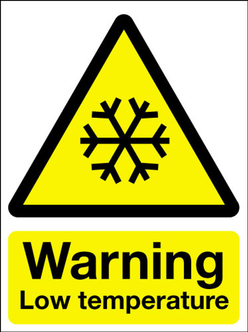 Warning low temperature sign