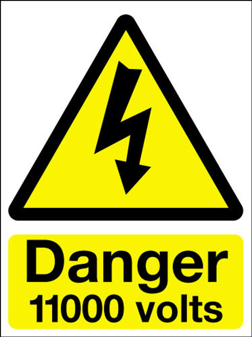 Danger 11000 volts sign