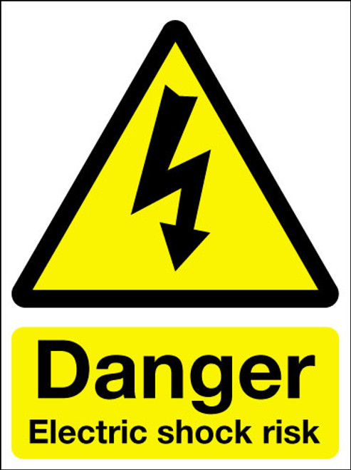 Danger electric shock risk sign