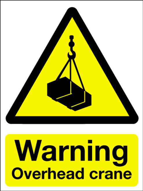 Warning overhead crane sign