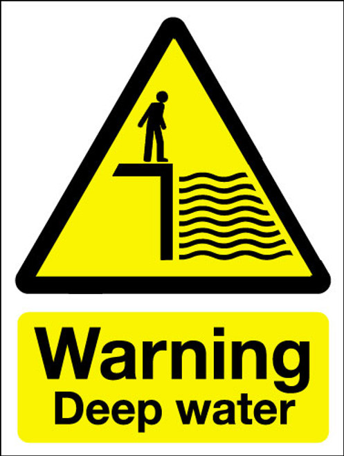 Warning deep water sign