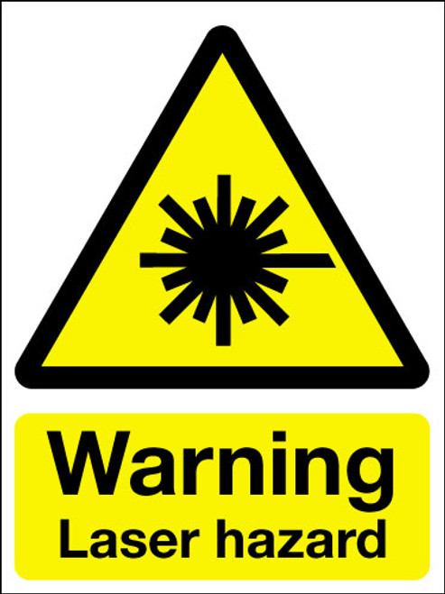 Warning laser hazard sign