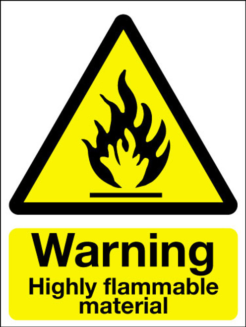 Warning highly flammable material sign