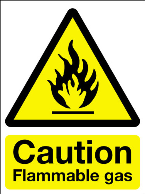 Caution flammable gas sign