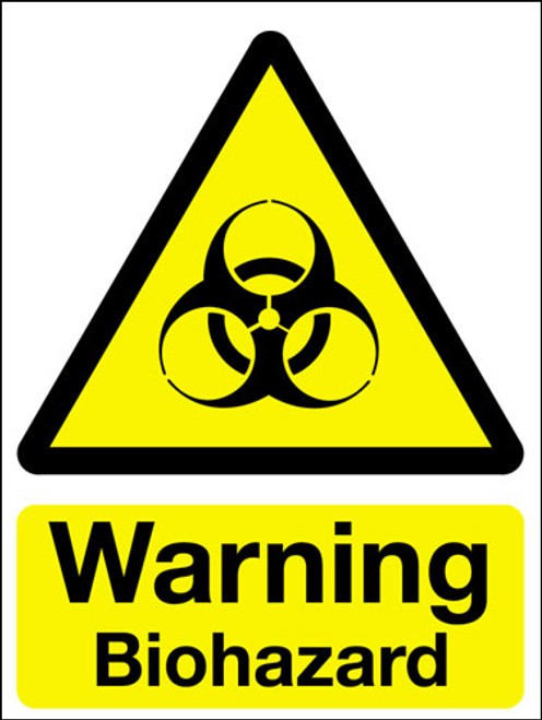 Warning biohazard vinyl sign