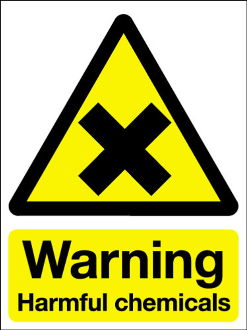 Warning harmful chemicals sign