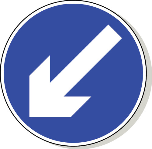 Keep left road sign