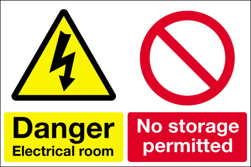 Danger electrical room No storage permitted sign Signs 2 Safety