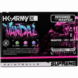 HK Army Vandal Supreme Paintballs (.68 Caliber) GREEN STRIPE/YELLOW FILL