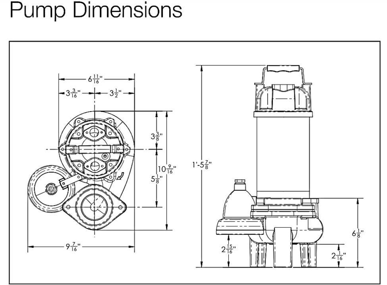 SHV75i 3/4 HP Sewage Pump (MHP20273) | SumpDirect