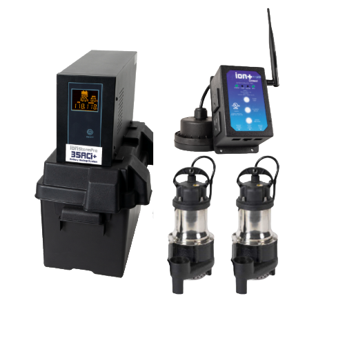 35AC Sump Pump Battery Backup System w/ Ion+ Connect Wi-Fi Controller (INPC20582-BA33-W)