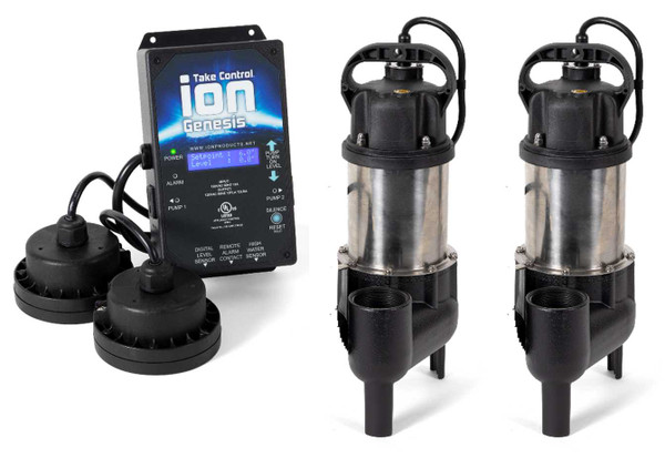 Ion Genesis Controller With SHV40 1/2 HP Sewage Pumps (2)