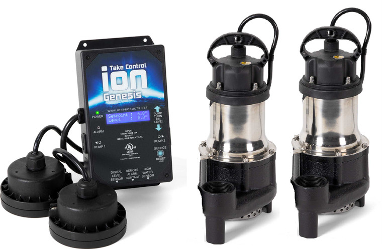 Ion Genesis II Pump Controller w/ Dual BA50M 1/2 HP Pumps (20' Cords) (iNG20418-BA50)
