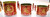 Red and Gold Tin Joss Incense Pot in Large, Medium, and Small sizes