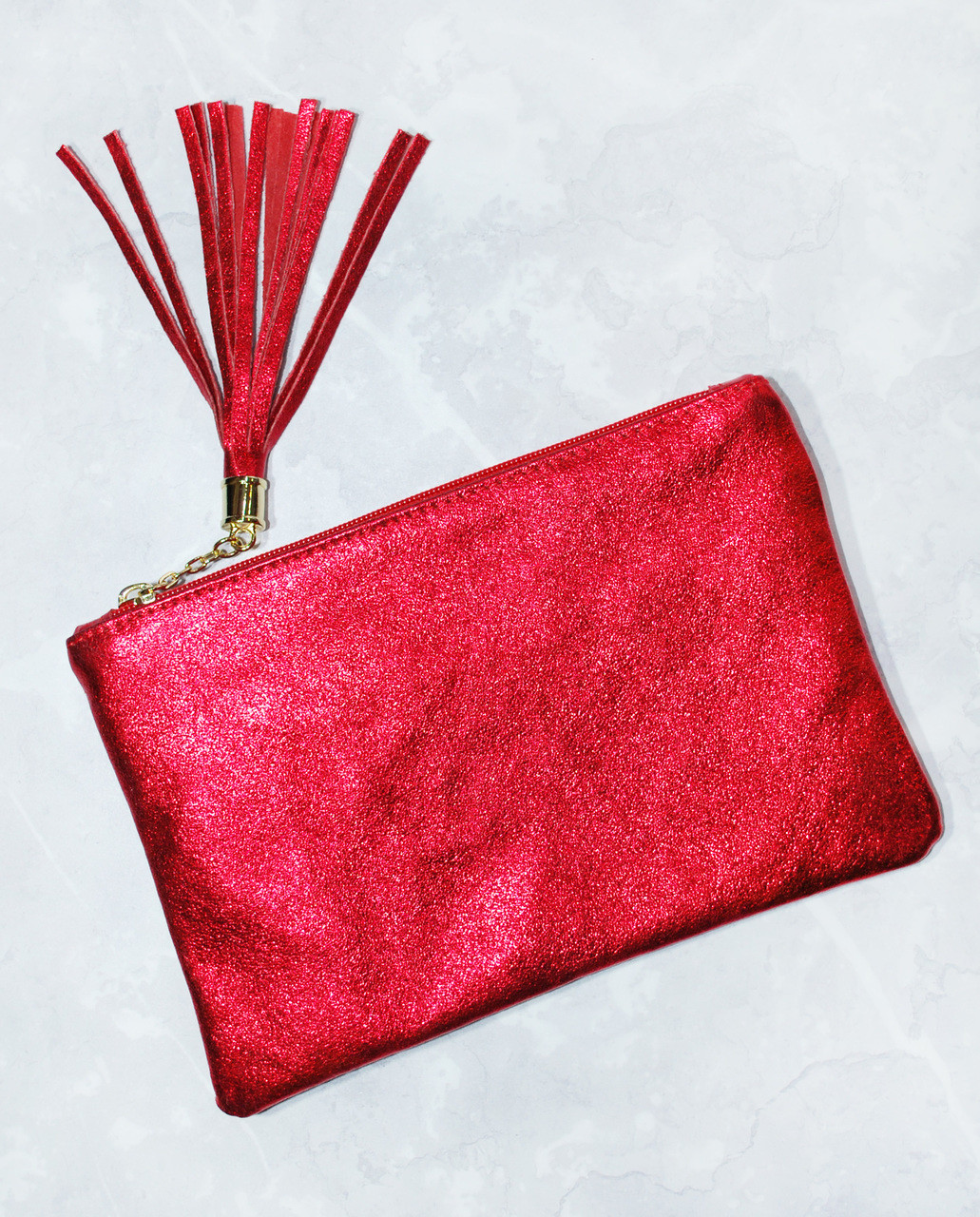 SARA Red Suede Clutch bag | Jewels by House of Aria