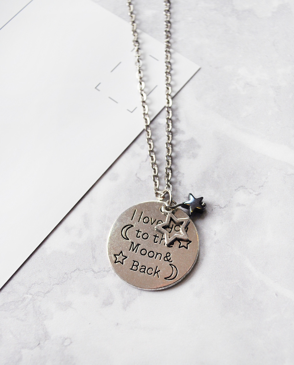 Personalized Moon and Back Necklace | kandsimpressions