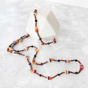Shelly Natural Shell and Crystal Beaded Rainbow Necklace Shelly Natural Shell and Crystal Beaded Rainbow Necklace