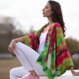 Butterflies Art Print Kimono Top Butterflies Art Print Kimono Top