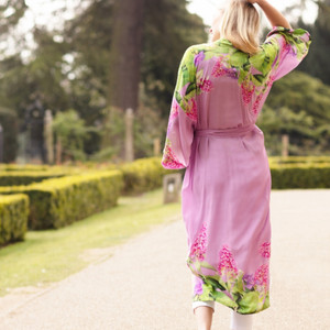 Pleated Mesh Skirt With Peony Petals Print 