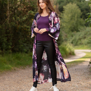 Dreamy Peonies Long Kimono Robe Dreamy Peonies Long Kimono Robe