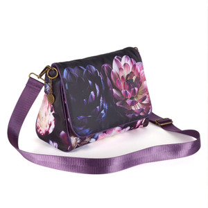 Messenger Handbag With Dahlia Floral Print Messenger Handbag With Dahlia Floral Print