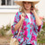 Magnolia Print Viscose Kimono Top Magnolia Print Viscose Kimono Top