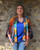 Reflection Print Kimono Top Orange-Blue Reflection Print Kimono Top Orange-Blue