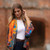 Reflection Print Kimono Top Orange-Blue Reflection Print Kimono Top Orange-Blue