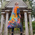 From My Mother's Garden Reflection Print Long Viscose Robe From My Mother's Garden Reflection Print Long Viscose Robe