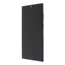 Screen Assembly With Frame (Phantom Black) Compatible For Samsung Galaxy S22 Ultra 5G (Service Pack)