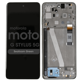 OLED Assembly With Frame For Motorola Moto G Stylus 5G (XT2215-4/ 2022) (Seafoam Green) (Premium)