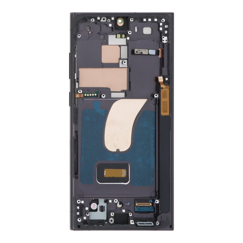 Screen Assembly With Frame (Phantom Black) Compatible For Samsung Galaxy S23 Ultra (Premium Refurbished)