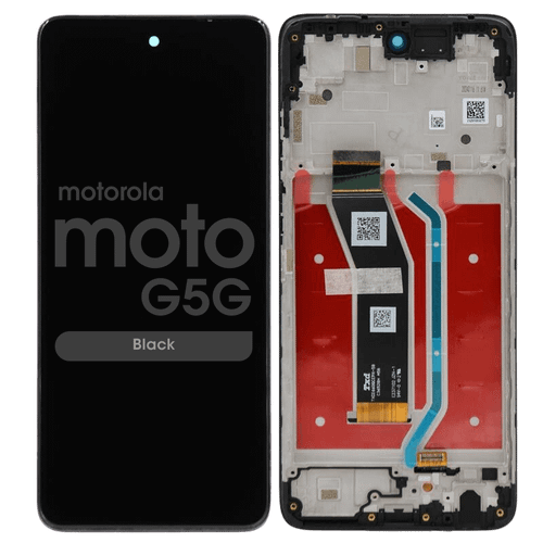LCD Screen and Digitizer Assembly With Frame for Motorola G 5G (XT2417)(2024)(Black)( Service Pack)