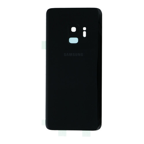 Back Glass Assembly with Camera Lens for Galaxy S9 With Adhesive(Black) (Premium)