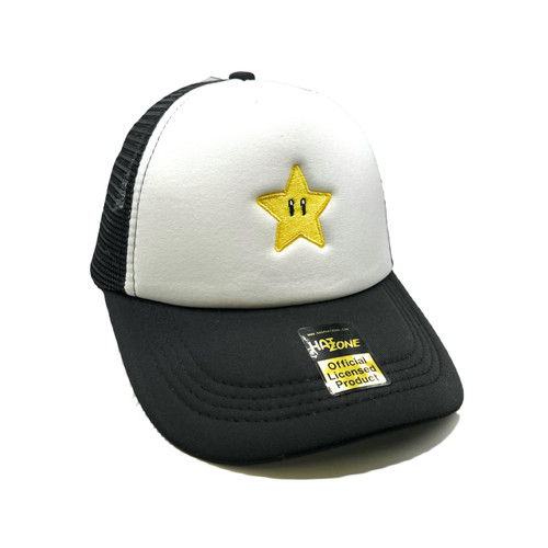 Power Up Star Mesh Trucker Snapback (White/Black)