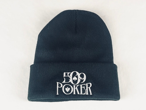 Black Embroidered Beanie Alt Logo