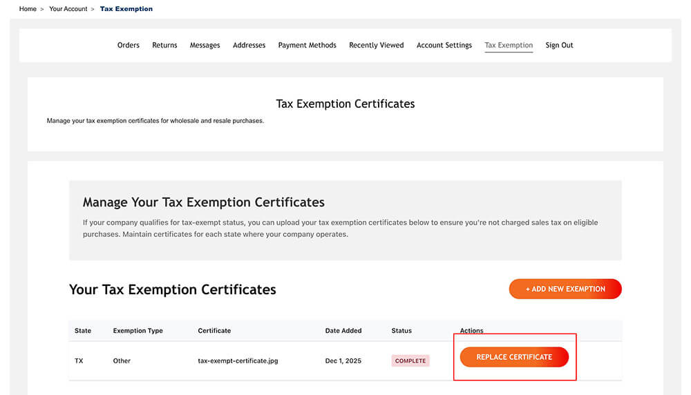 Pull up the form to modify a certificate by clicking the button shown here.